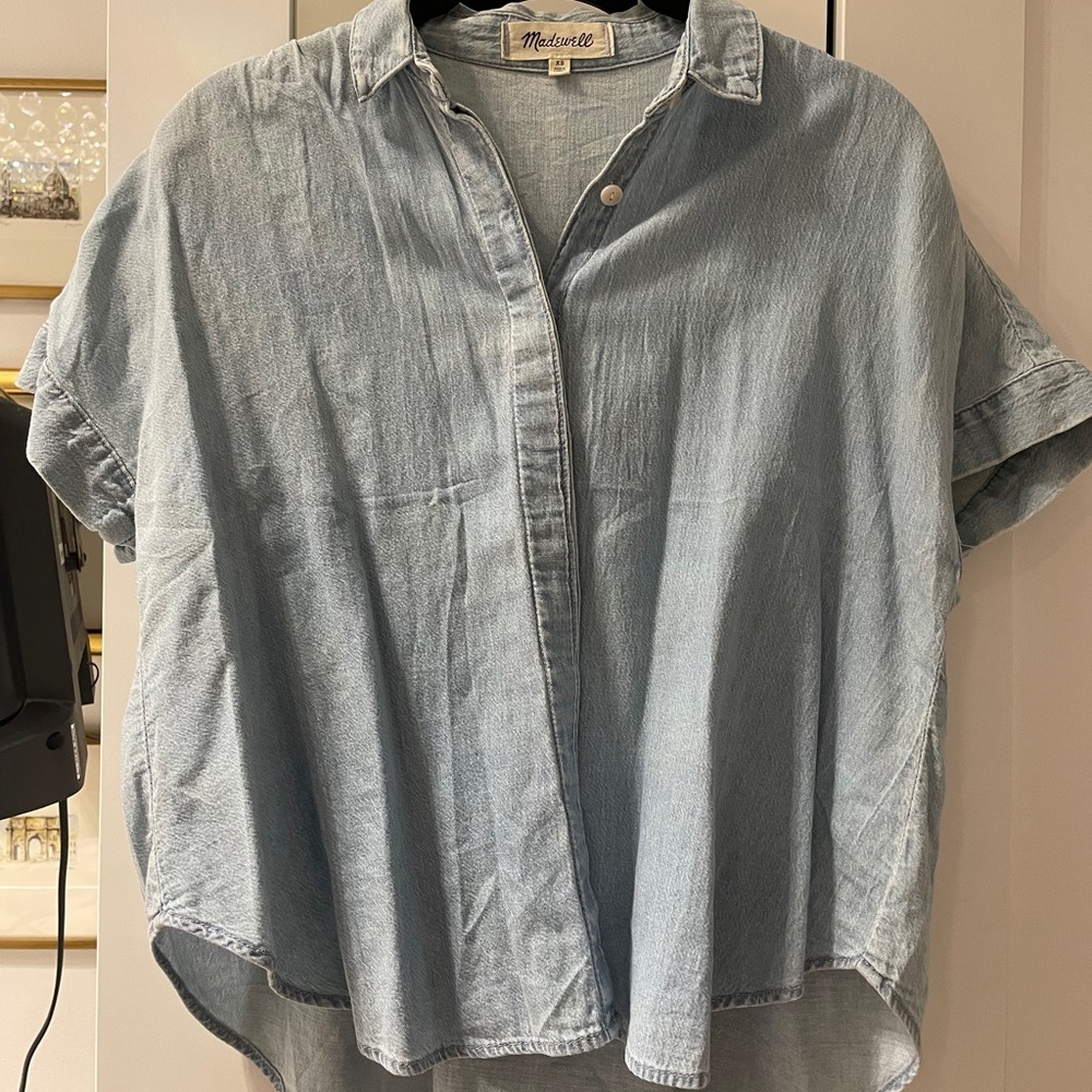 Madewell XS Chambray Button Down Top